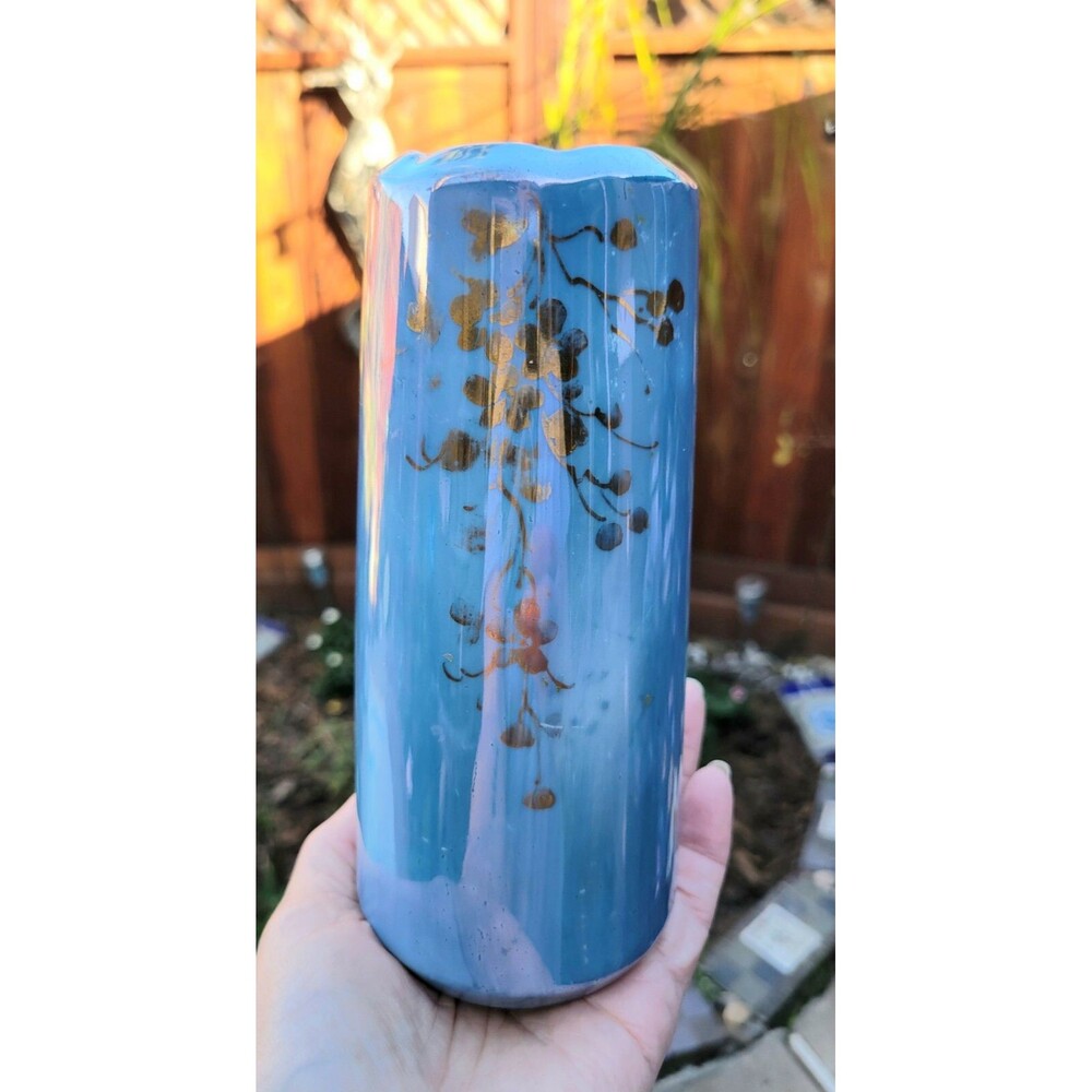 Antique Periwinkle Porcelain Lusterware Bavarian Vase - 1920's